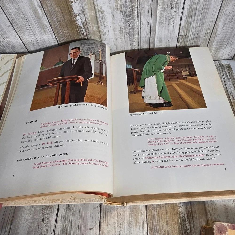 Vintage 1968 Catholic Holy Bible and Golden Press Childrens Bible Set 2 Books